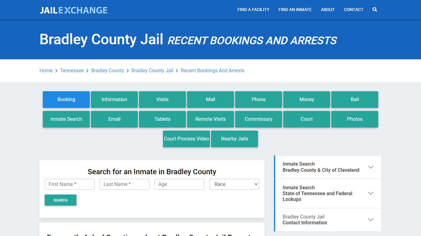 Bradley County Jail TN Recent Arrests and Bookings - Jail Exchange